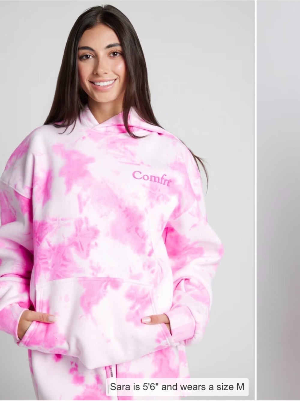 Comfré Women's Pink Tie-Dye Teddy Hoodie Jacket